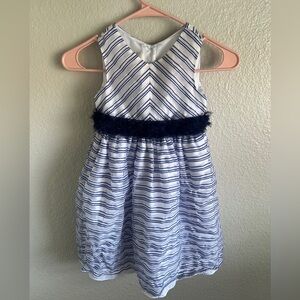 Marmellata Navy and White Striped Formal Dress 5